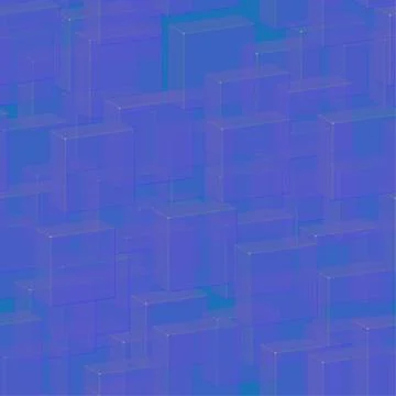 Transparent Blue Tiles Seamless Pattern, 3D Illustration Stockillustratie