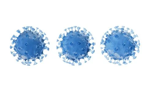 Transparent blue virus, 3d rendering. Stock Illustration