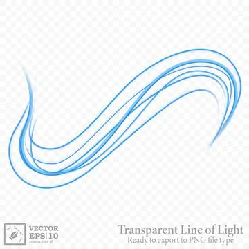 Transparent Blue Wavy Line, Ready Export to PNG File, Isolated and Easy to .. Stock Illustration