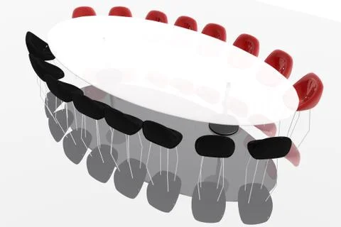 Transparent boardroom table Stock Illustration