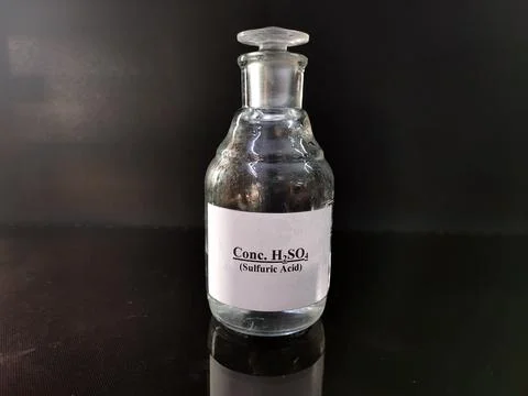 Transparent bottle filled with reagent solution 14 Stock Photos