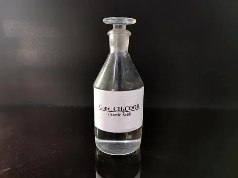 Transparent bottle filled with reagent solution 13 Stock Photos