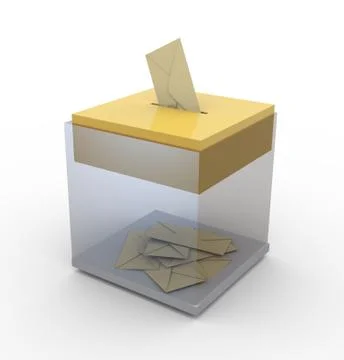 Transparent box with envelopes Stock Illustration