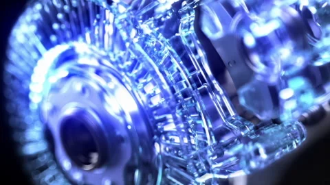 Transparent brake: internal structure and glass effect. Video stock 327919748