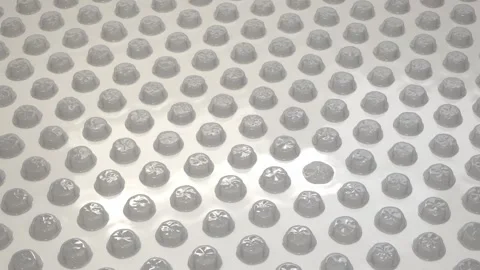 Transparent bubble film dot array simulates pressing Vídeo Stock 345291414