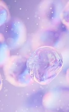 Transparent bubble with gradient colors, 3d rendering. Stock Illustration
