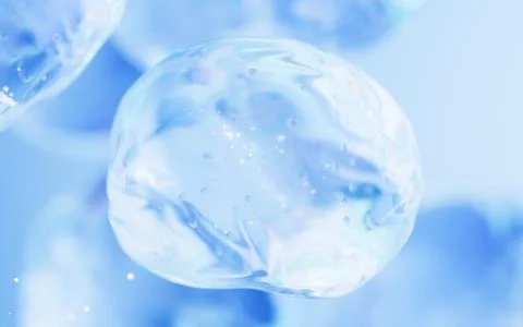 Transparent bubble with gradient colors, 3d rendering. Stock Illustration