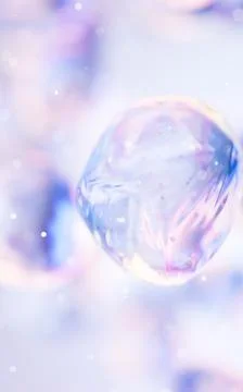 Transparent bubble with gradient colors, 3d rendering. Stock Illustration