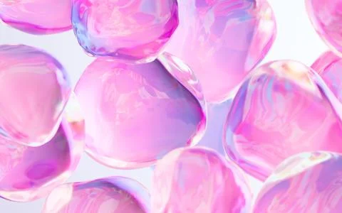 Transparent bubble with gradient colors, 3d rendering. Stock Illustration
