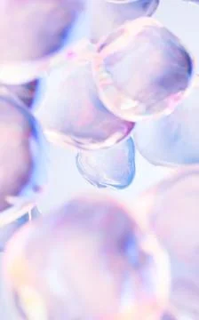 Transparent bubble with gradient colors, 3d rendering. Stock Illustration