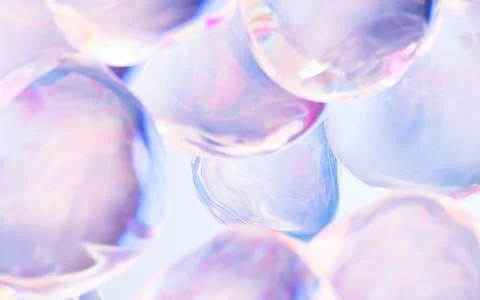 Transparent bubble with gradient colors, 3d rendering. Stock Illustration