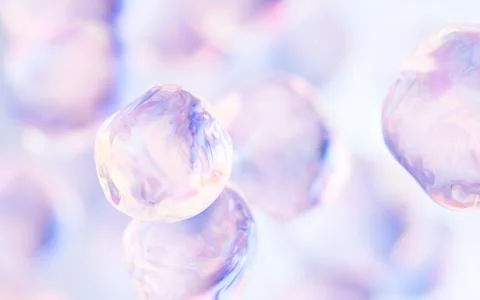 Transparent bubble with gradient colors, 3d rendering. Stock Illustration