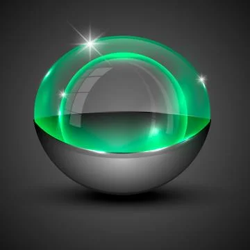 Transparent bubble with gray bottom Stock Illustration