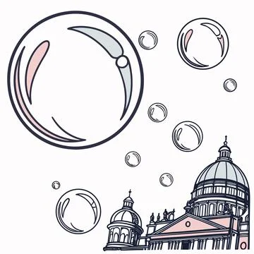 Transparent Bubble Spheres with Reflection Stock Illustration