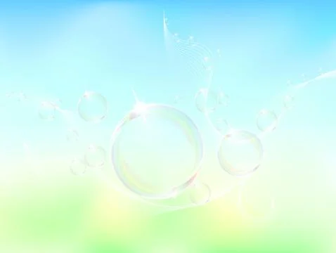 Transparent bubble on vector graphic art. Stock Illustration