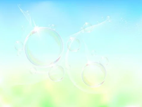 Transparent bubble on vector graphic art. Stock Illustration