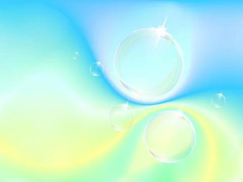 Transparent bubble on vector graphic art. Stock Illustration