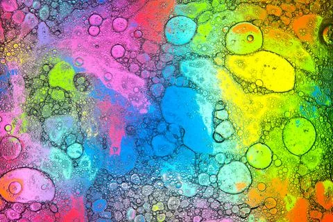 Transparent bubbles on abstract creative background Stock Photos