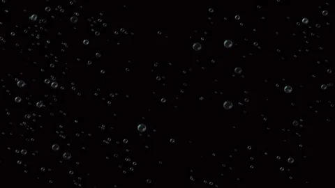 Transparent bubbles are quickly moving and floating up on black background. Stock Footage 116809493