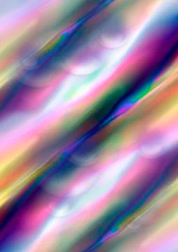 Transparent bubbles coming out from under the rainbow waves Stock Illustration