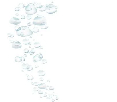 Transparent bubbles under water isolated on a white background 스톡 일러스트