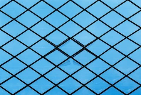 Transparent ceiling using windows against a clear blue sky. Stock Photos