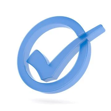 Transparent check mark sign on white background. Isolated 3D illustration 스톡 일러스트