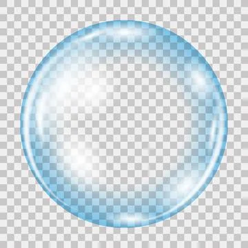 Transparent Circle Soap Bubble Icon on Grey Checkered Background Stock Illustration