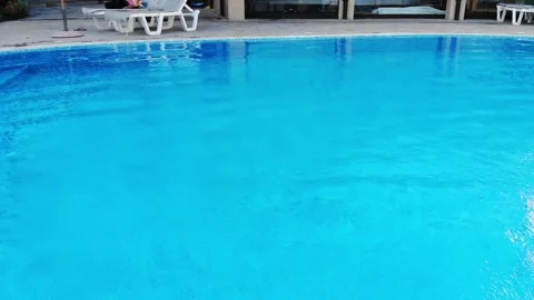 Transparent clean blue water in the pool 動画素材 276419720