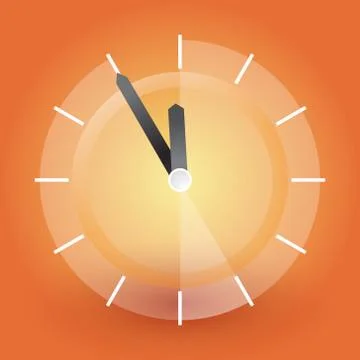 Transparent clock with countdown Illustrazione stock