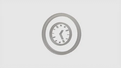 Transparent Clock Loop Animation With Glass Shader Stock Footage 318398875