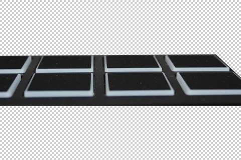 Transparent Closeup plane view of midi music controller Stock Photos