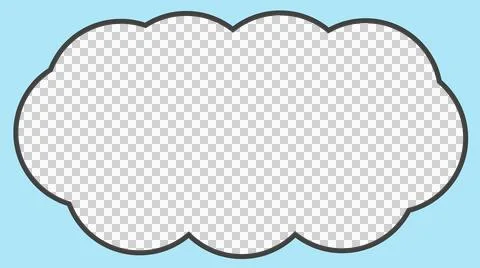 Transparent cloud shaped frame on light blue background Stock Illustration