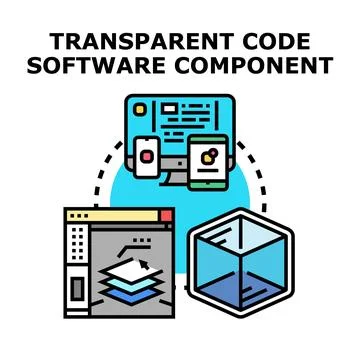 Transparent code software development component concept 스톡 일러스트