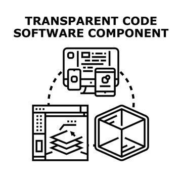 Transparent code software development component concept 스톡 일러스트