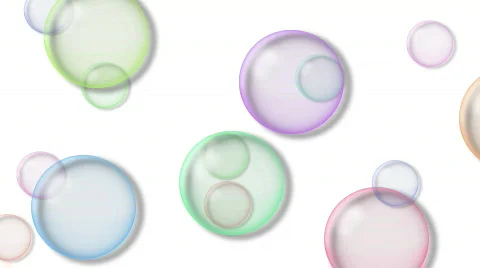 Transparent color bubbles on white background Stock Footage 836480