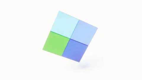 Transparent color glass boxes loader bg able to loop endless Stock Footage 340980498