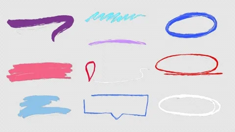 Transparent Colorful Grunge Scribble Animation Brush Stroke Video stock 325722461