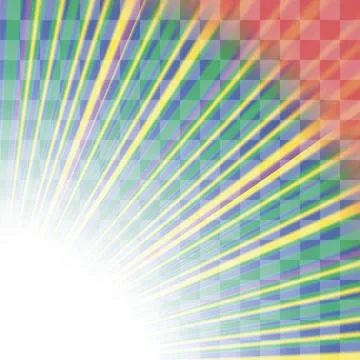 Transparent Colorful Rays. Burst of Star Transparent Colorful Rays. Colore... Stock Photos