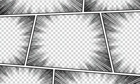 Transparent comic book page background with explosion effect and humor. Vec.. イラスト素材