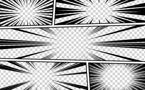Transparent Comic or Manga background, pop art background in frames and pan.. Stock Illustration