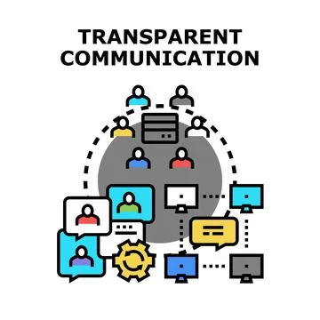 Transparent communication process uniting business network ecosystem Illustrazione stock