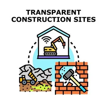 Transparent construction sites concept for smart management Stock Illustration