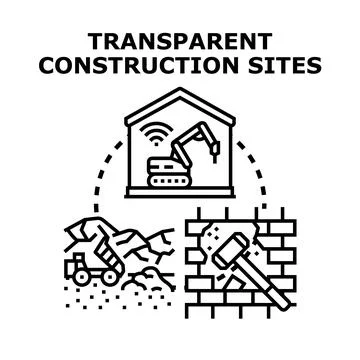Transparent construction sites concept for smart management Stock Illustration