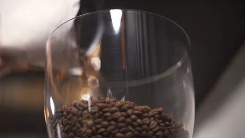 A transparent container with coffee beans  Stock Footage 102302144