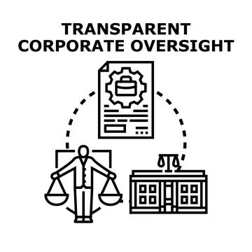Transparent corporate oversight ensuring ethical business governance Stock Illustration