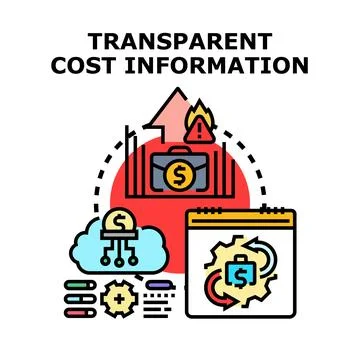 Transparent cost information vector concept illustration 스톡 일러스트