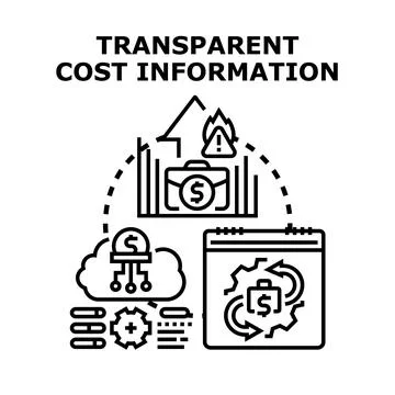Transparent cost information vector concept illustration Stockillustratie