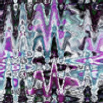 Transparent crack glass window, zigzag ice pattern violet on dark background Stock Illustration
