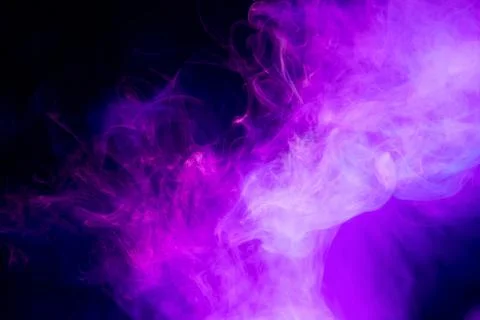 Transparent creativity. Abstract art colored  pink smoke on black isolated ba Foto stock